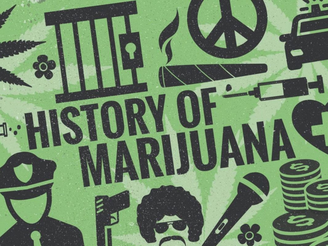 Picture with text 'History of Marijuana'