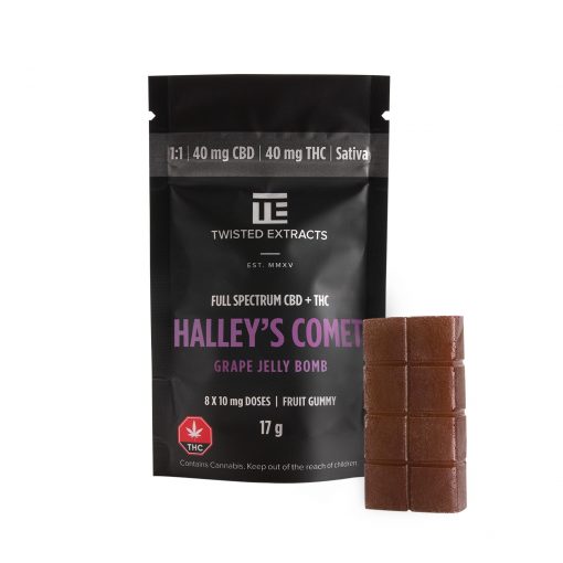 Twisted Extracts Grape Halley's Comet 1:1 Jelly Bomb will help boost your mood, spark creativity, and unwind from the day.
