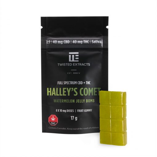 Twisted Extracts Watermelon Halley's Comet 1:1 Jelly Bomb will help boost your mood, spark creativity, and unwind from the day.